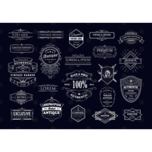 Set of Whiskey Vintage Label